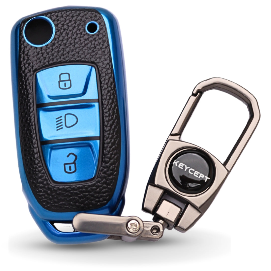 Tata TPU Leather Key Cover with Keychain (Type 2)