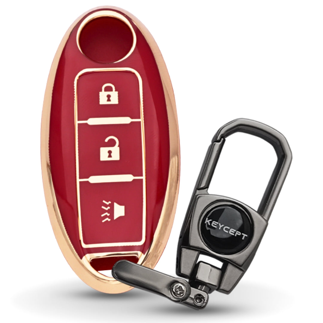 Nissan Gold Line TPU Key Cover with Keychain (Type 2)