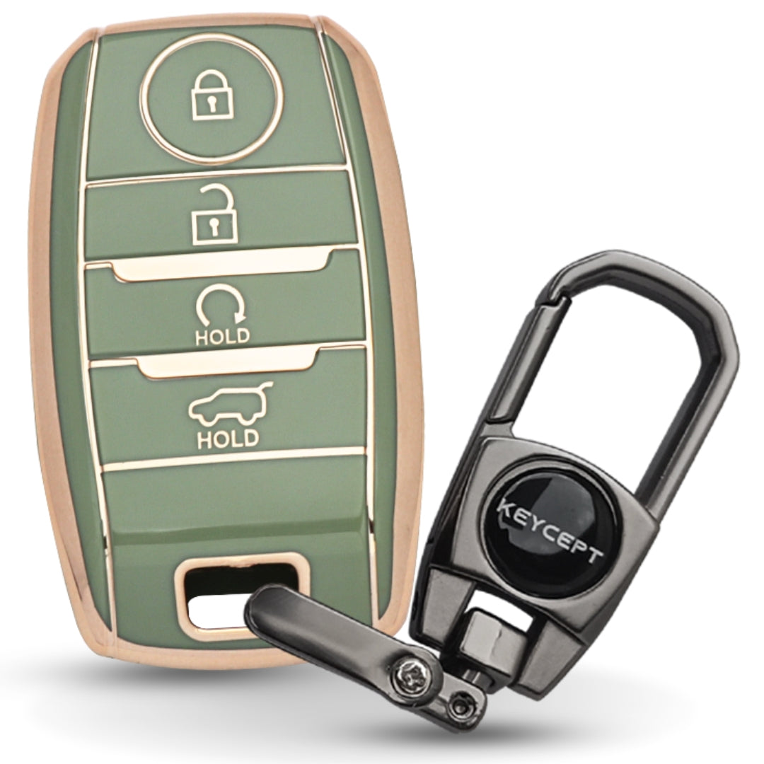 Kia Gold Line TPU Key Cover with Keychain (Type 2)