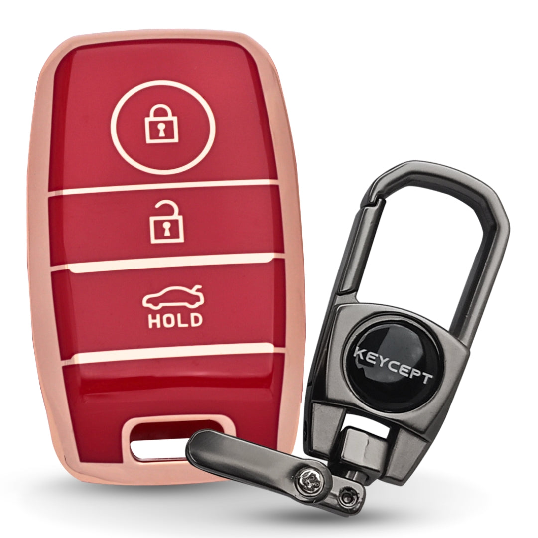 Kia Gold Line TPU Key Cover with Keychain (Type 2)