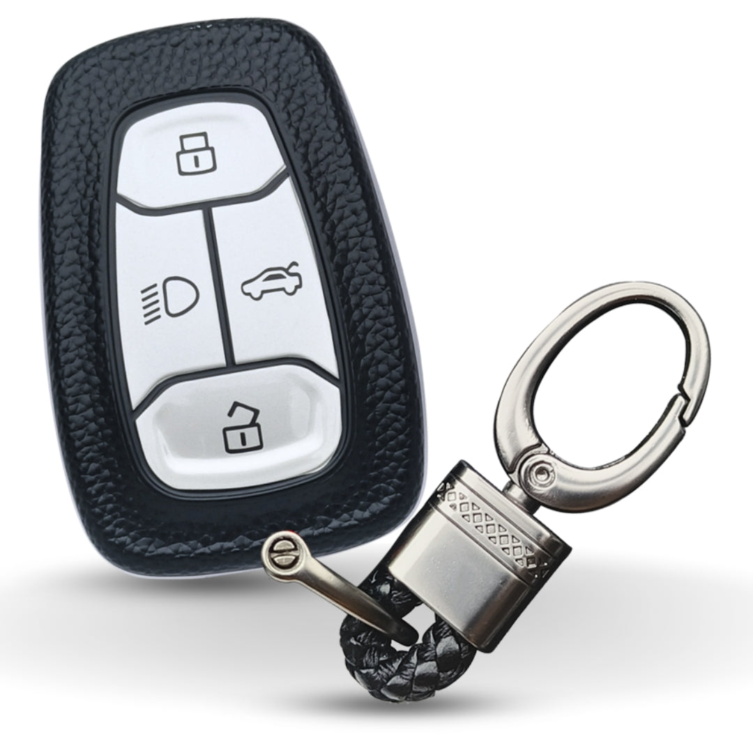 Tata TPU (Artificial) Leather Key Cover with Keychain (Type 4)