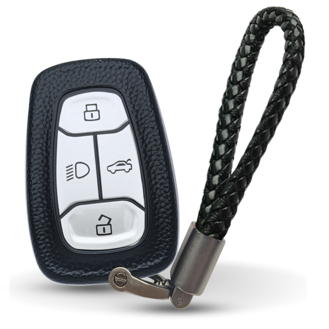 Tata TPU Leather (Artificial) Key Cover with Keychain (Type 6)
