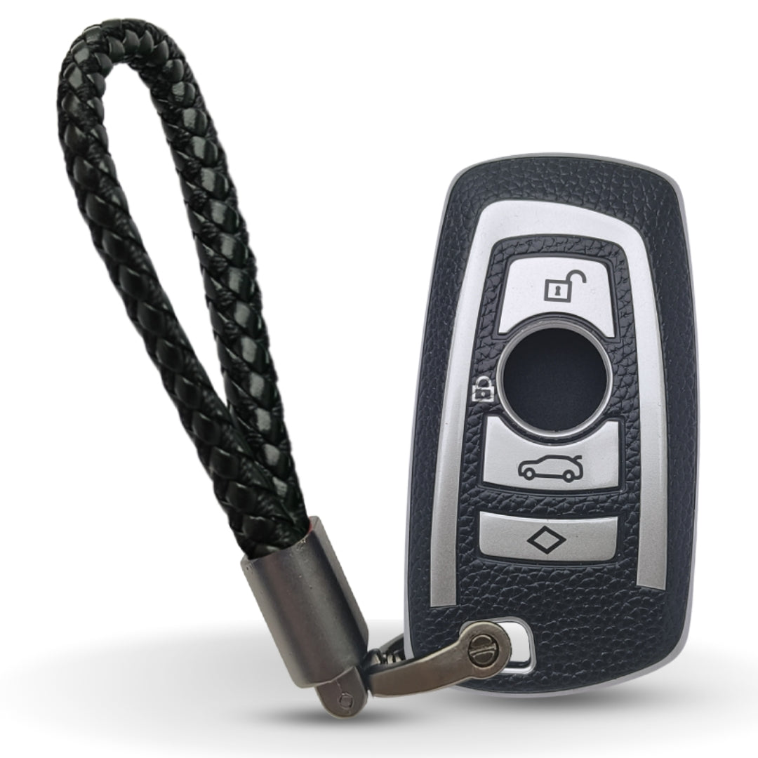 BMW TPU (Artificial) Leather Key Cover with Keychain. (Type 6)