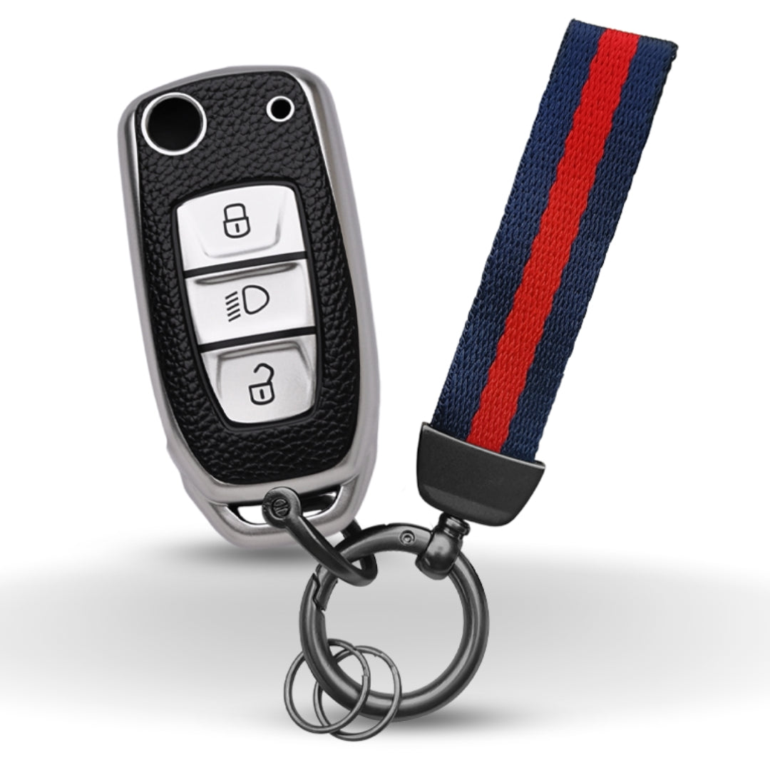 Tata TPU (Artificial) Leather Key Cover with Keychain (Type 7)