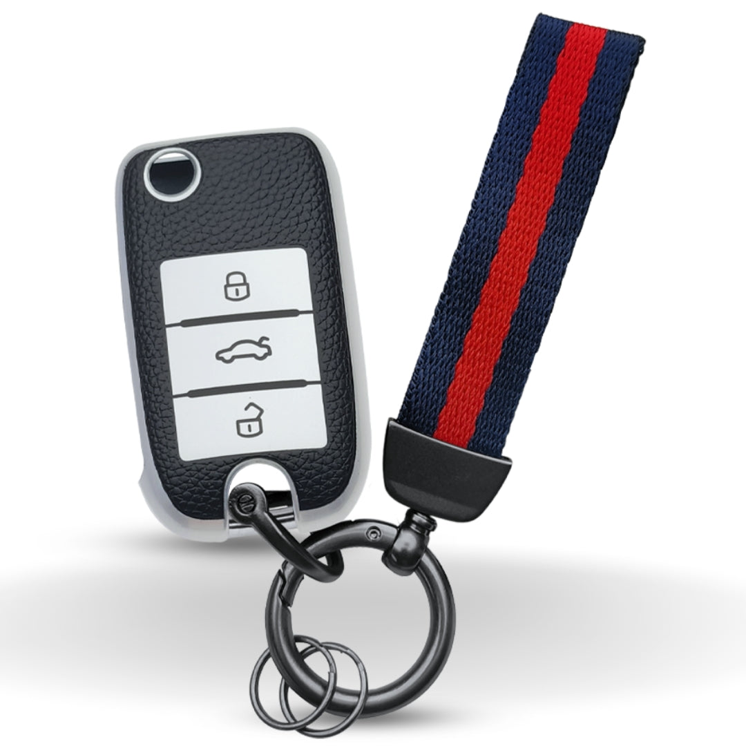 MG TPU (Artificial) Leather Key Cover with Keychain. (Type 7)