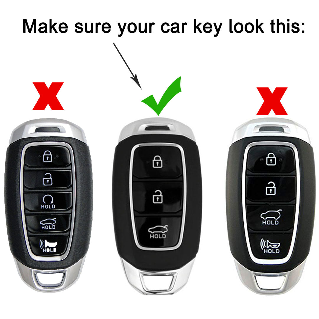 Hyundai TPU Leather Key Cover with Keychain. (Type 2)