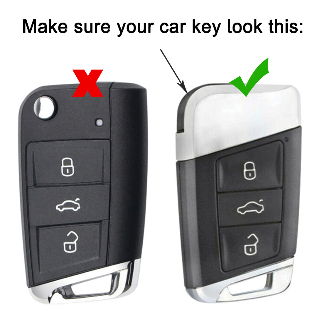 Skoda/Volkswagen Gold Line TPU Key Cover with Keychain (Type 2)