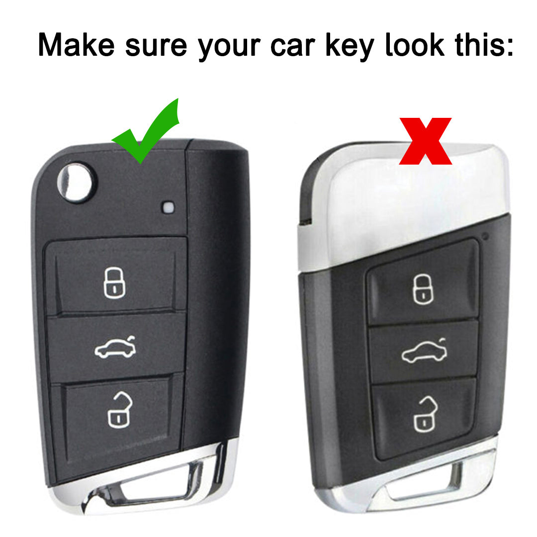 Skoda/Volkswagen Metal Alloy Key Cover with Keychain (Type M1)
