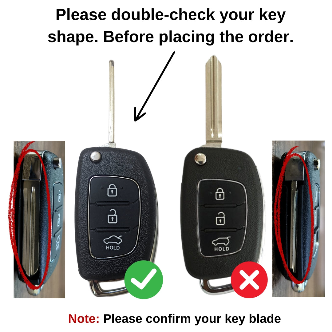 Hyundai Metal Alloy Key Cover with Keychain (Type M1)
