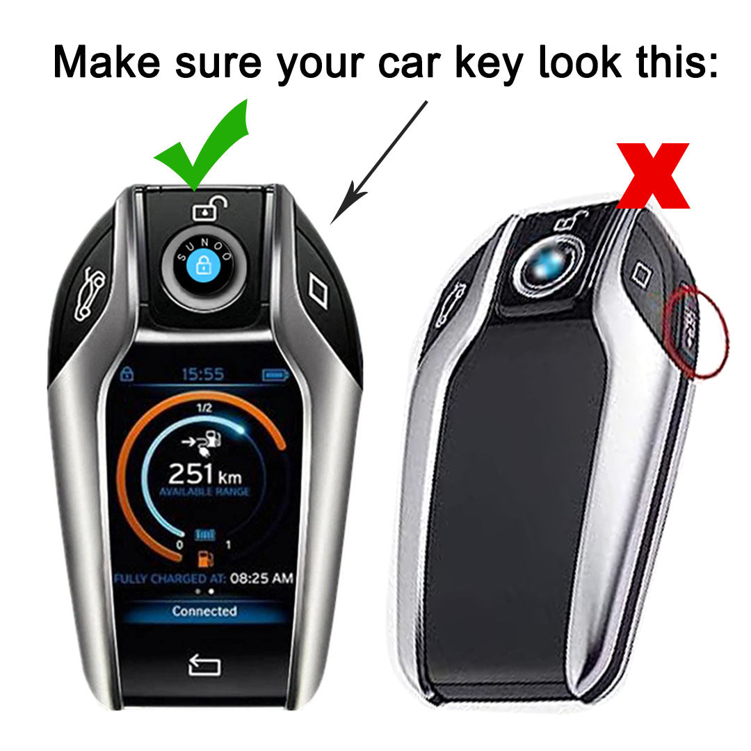 BMW TPU Leather Key Cover With Keychain. (Type 2)