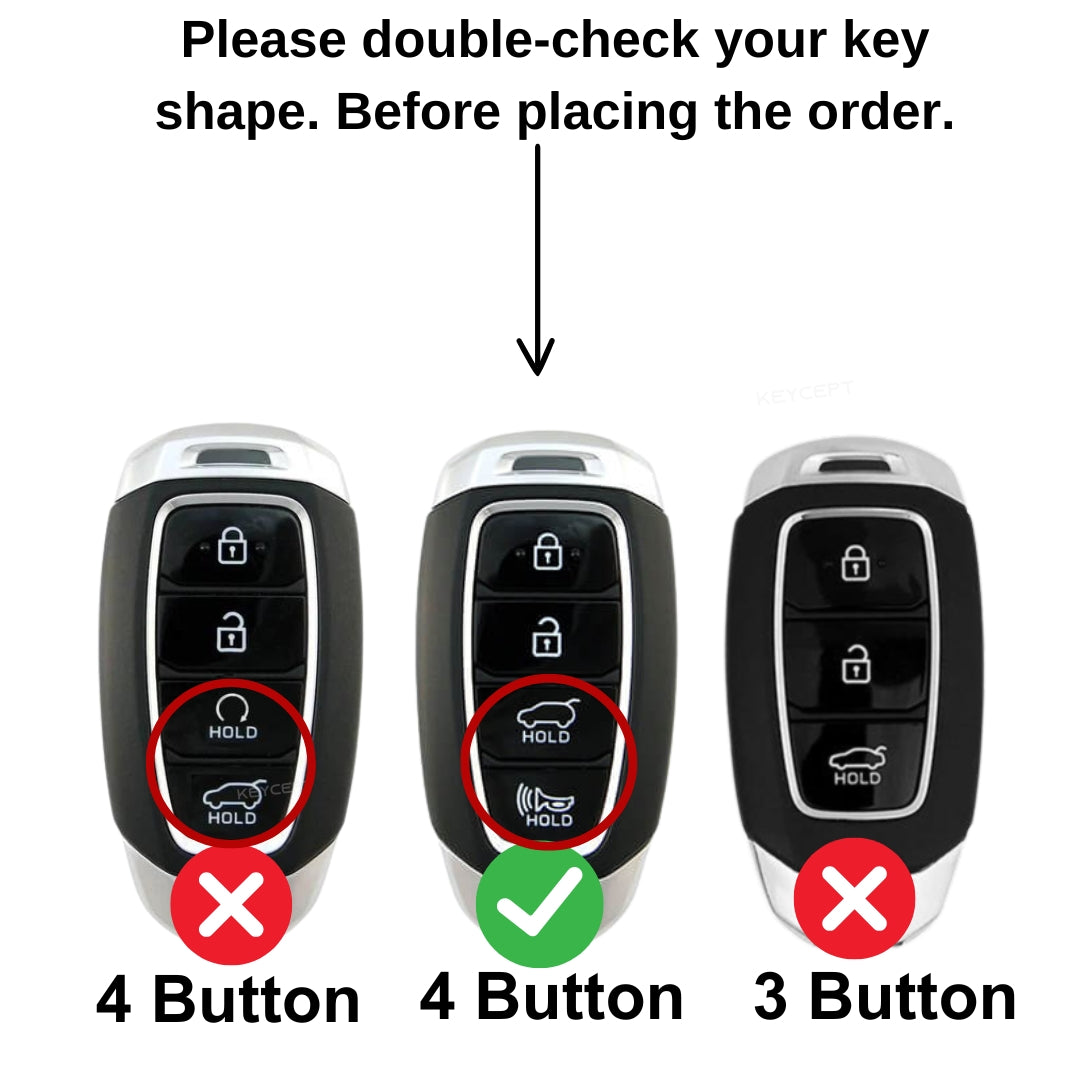 Hyundai Metal Alloy Key Cover with Keychain (Type M1)