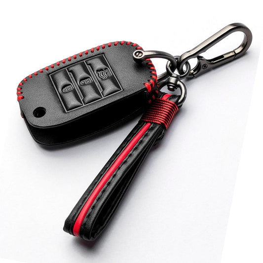 keycept leather key cover seltos sonet carens 3 button flip shell case