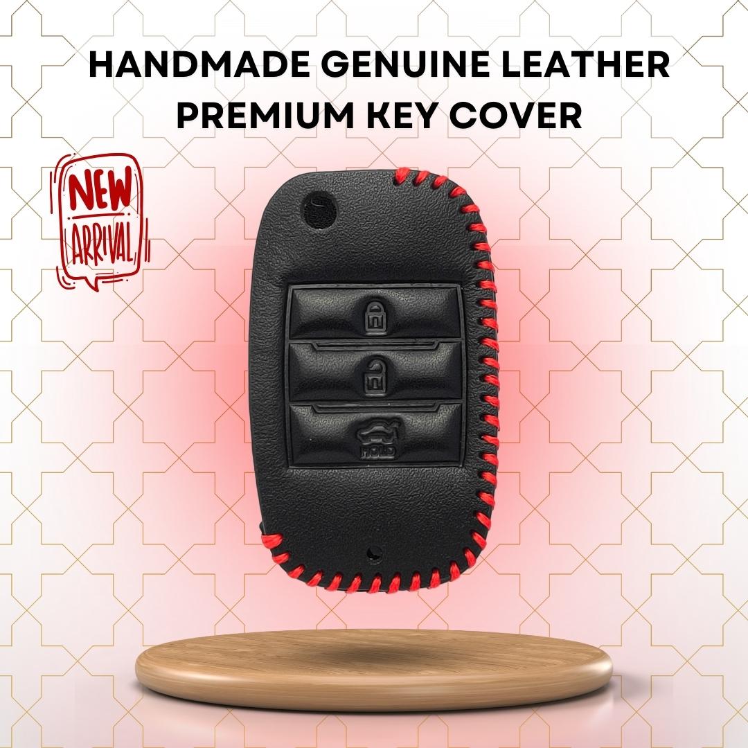 keycept leather key cover kia seltos sonet carens 3 button flip shell case