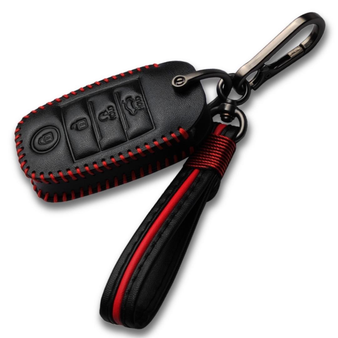 keycept leather key cover seltos sonet carens 4 button smart shell case