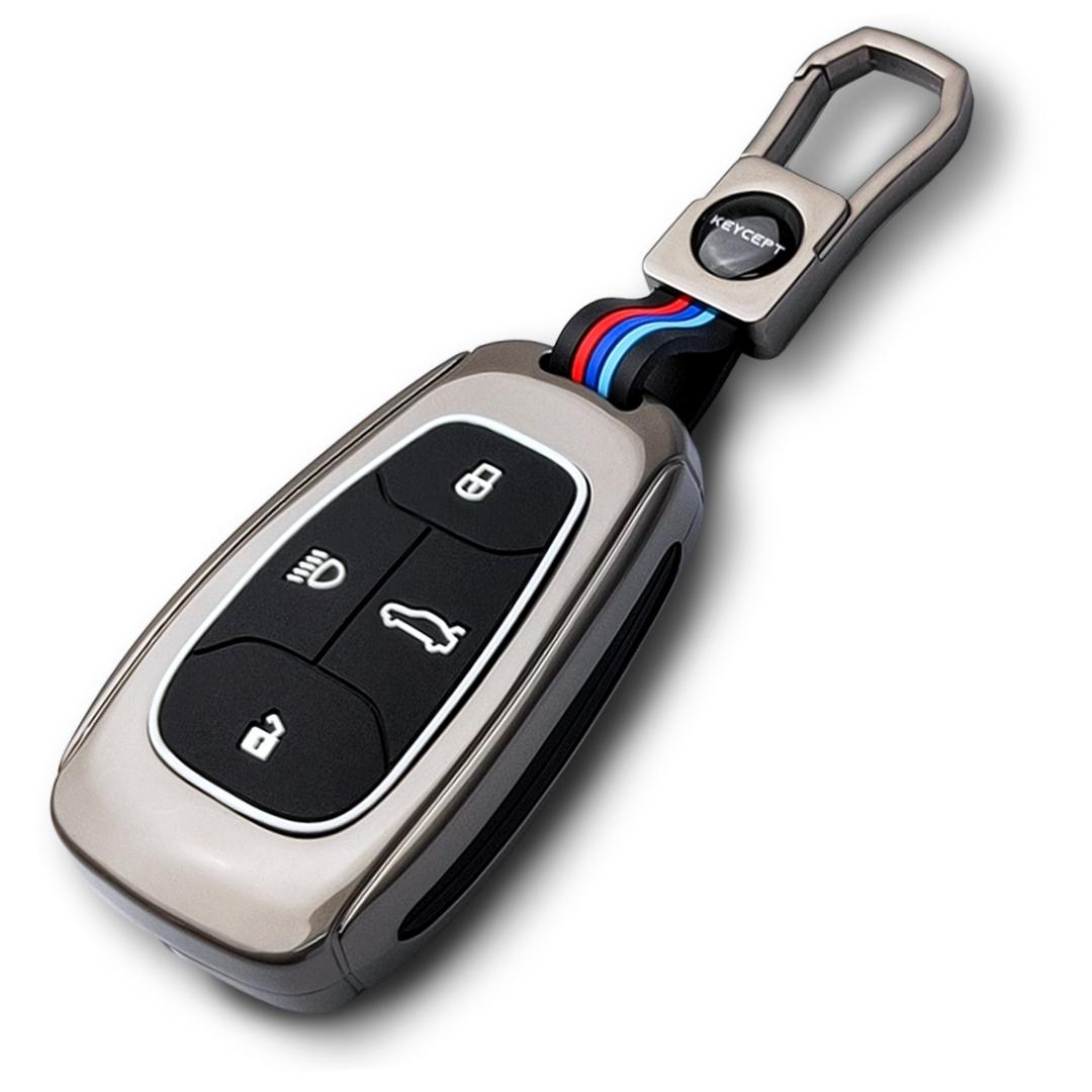 Metal Alloy Key Cover Compatible for Tata Nexon, Harrier