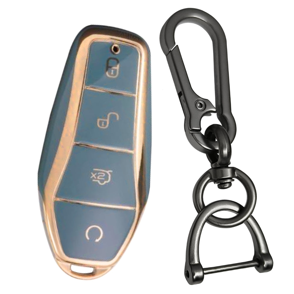 BYD Gold Line TPU Car Key Cover with Keychain (Type 1)