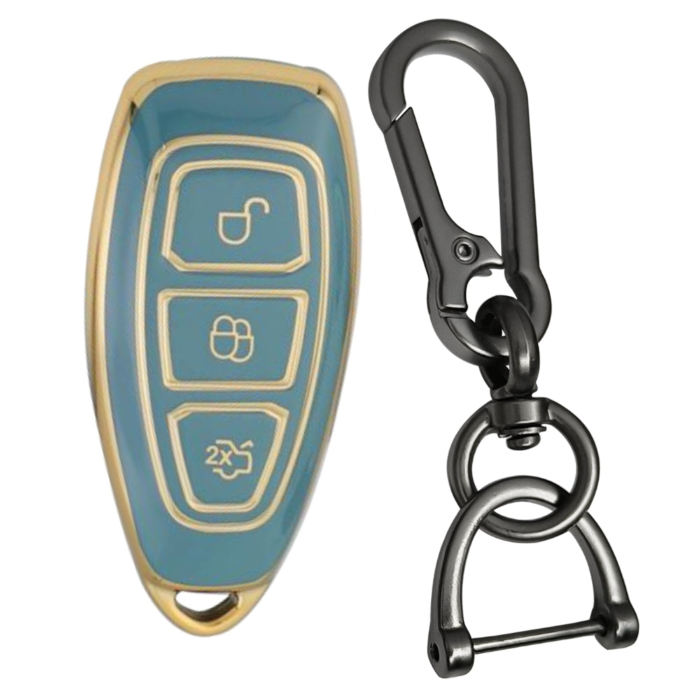 Ford Gold line TPU Key Cover with Keychain (Type 1)