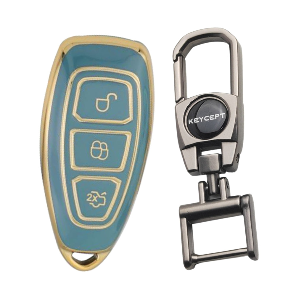 Ford Gold line TPU Key Cover with Keychain (Type 2)