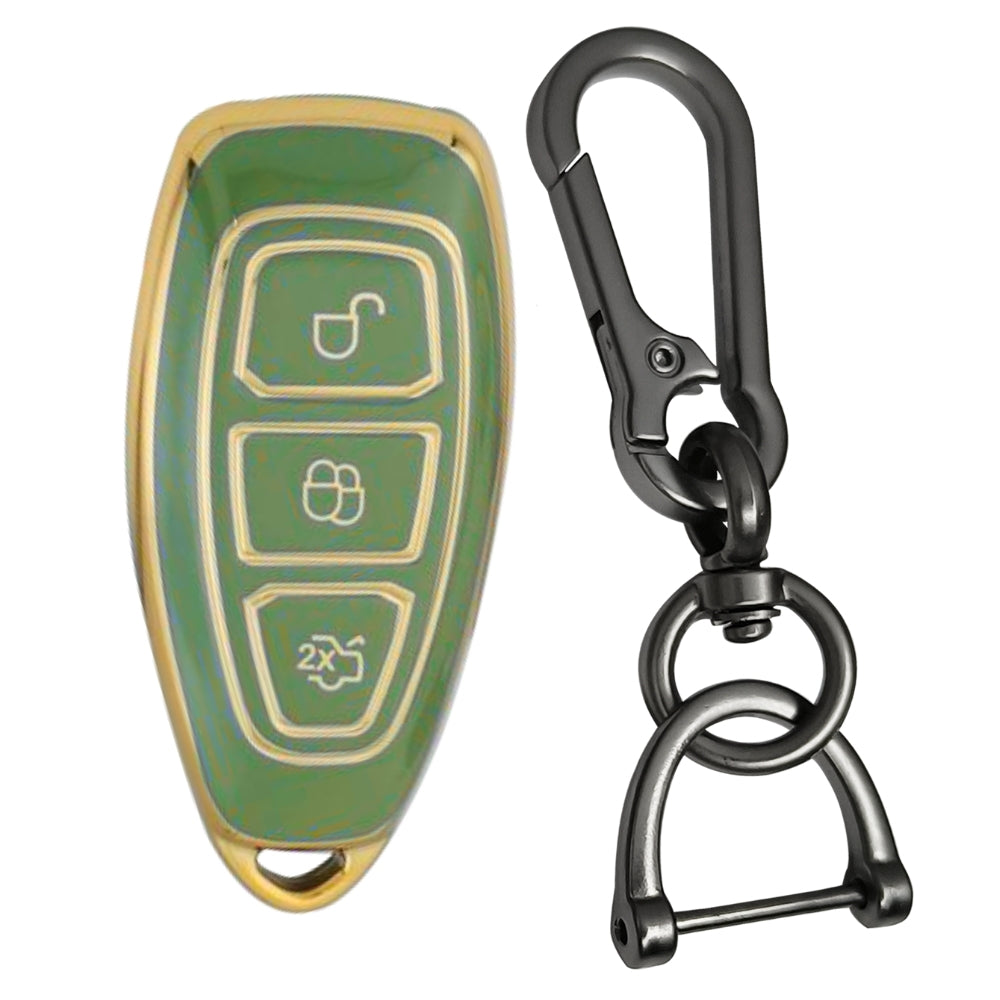 Ford Gold line TPU Key Cover with Keychain (Type 1)