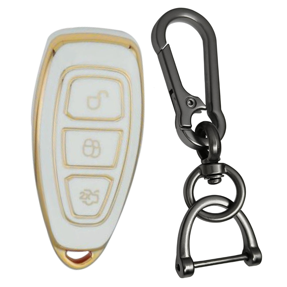 Ford Gold line TPU Key Cover with Keychain (Type 1)