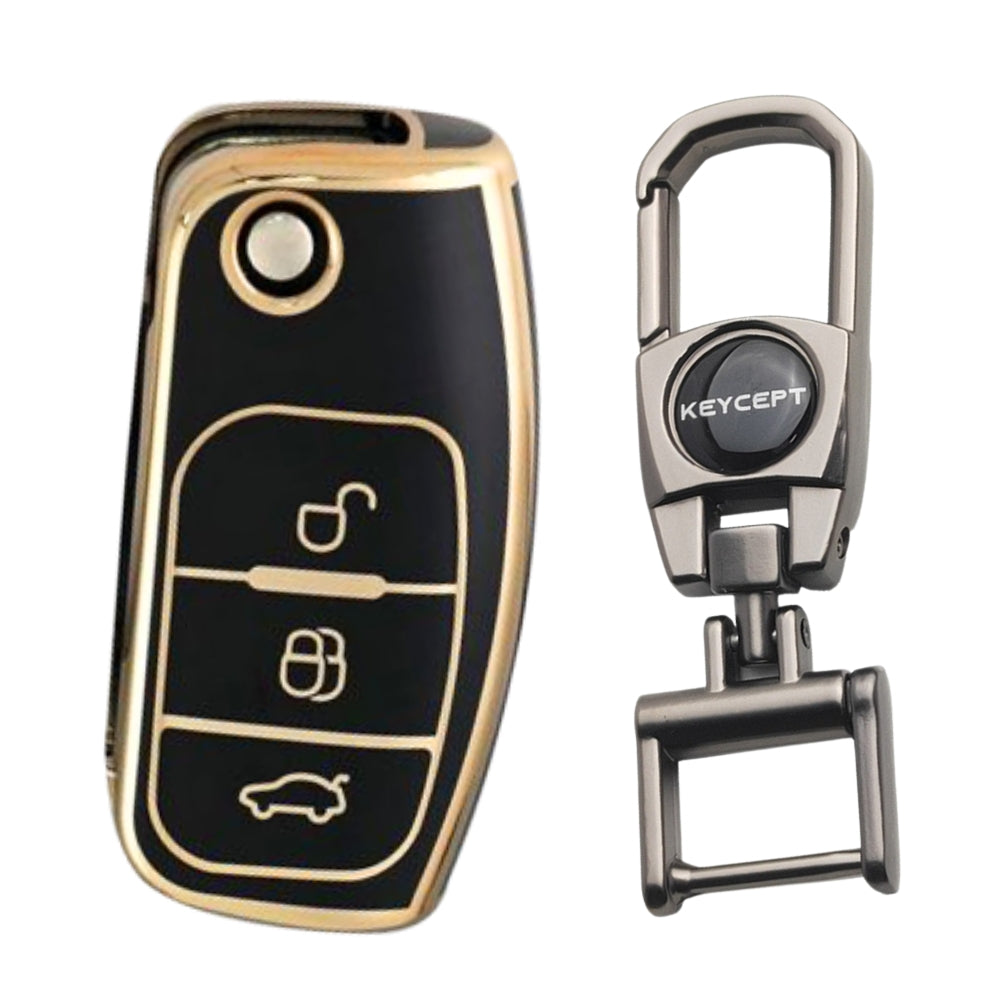 Ford Gold Line TPU Key Cover with Keychain (Type 2)