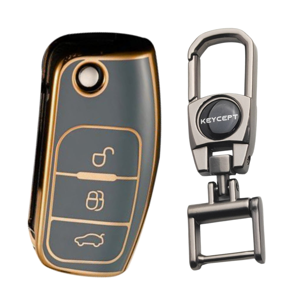 Ford Gold Line TPU Key Cover with Keychain (Type 2)