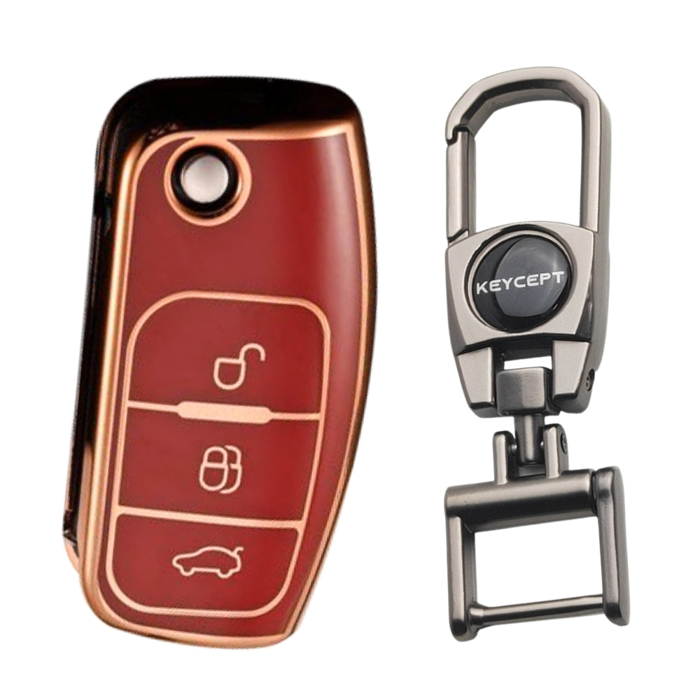 Ford Gold Line TPU Key Cover with Keychain (Type 2)