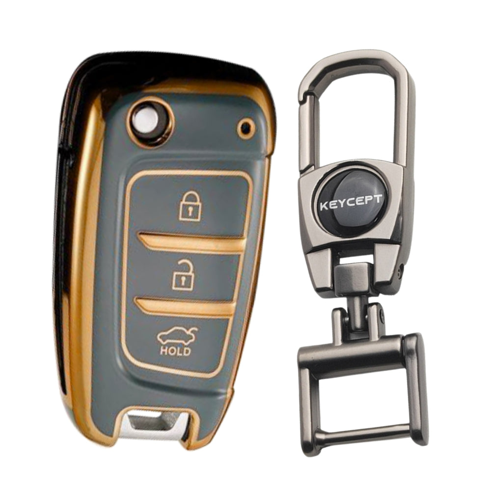 Hyundai Gold Line TPU Key Cover with Keychain (Type 2)