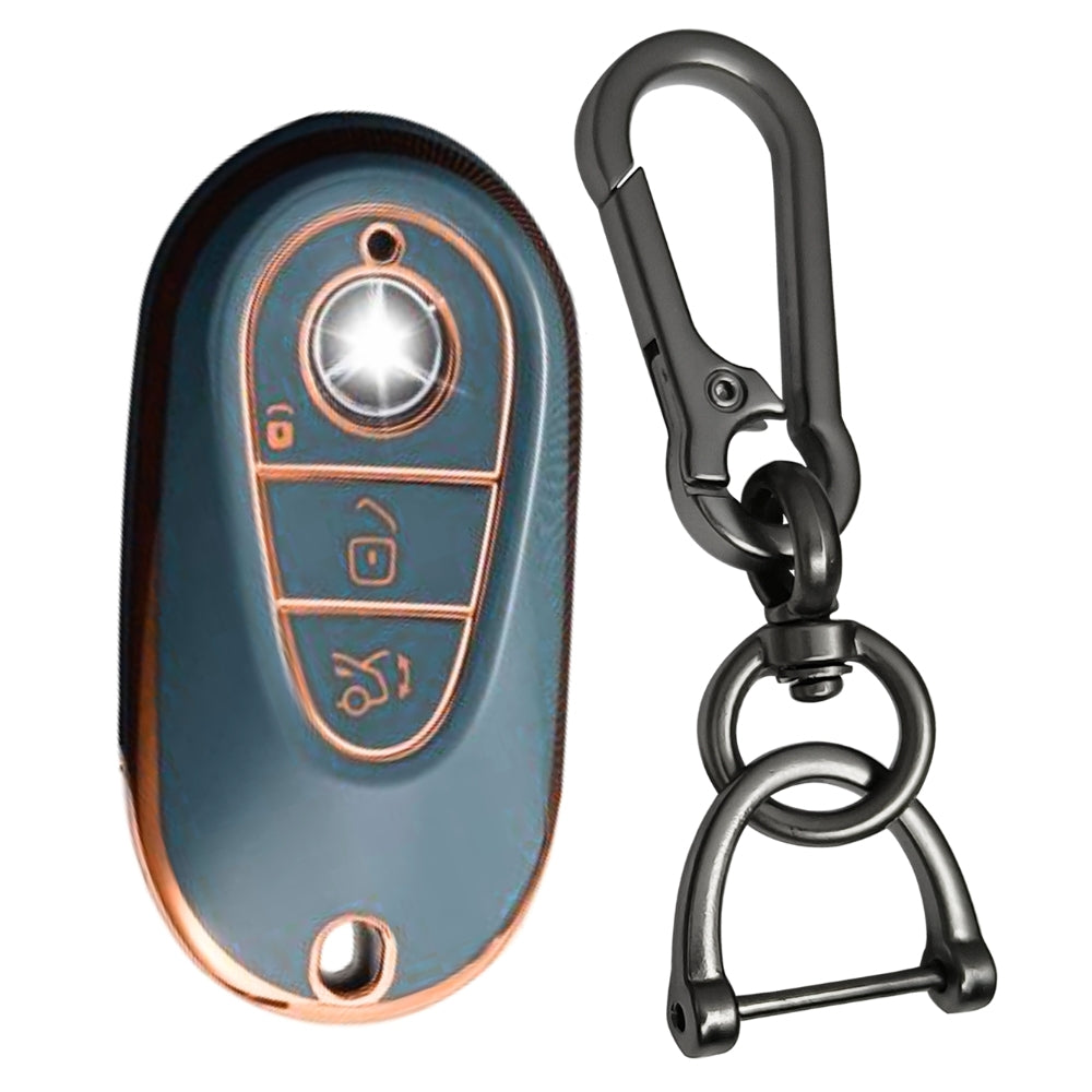Mercedes Benz Gold Line TPU Key Cover with Keychain (Type 1)