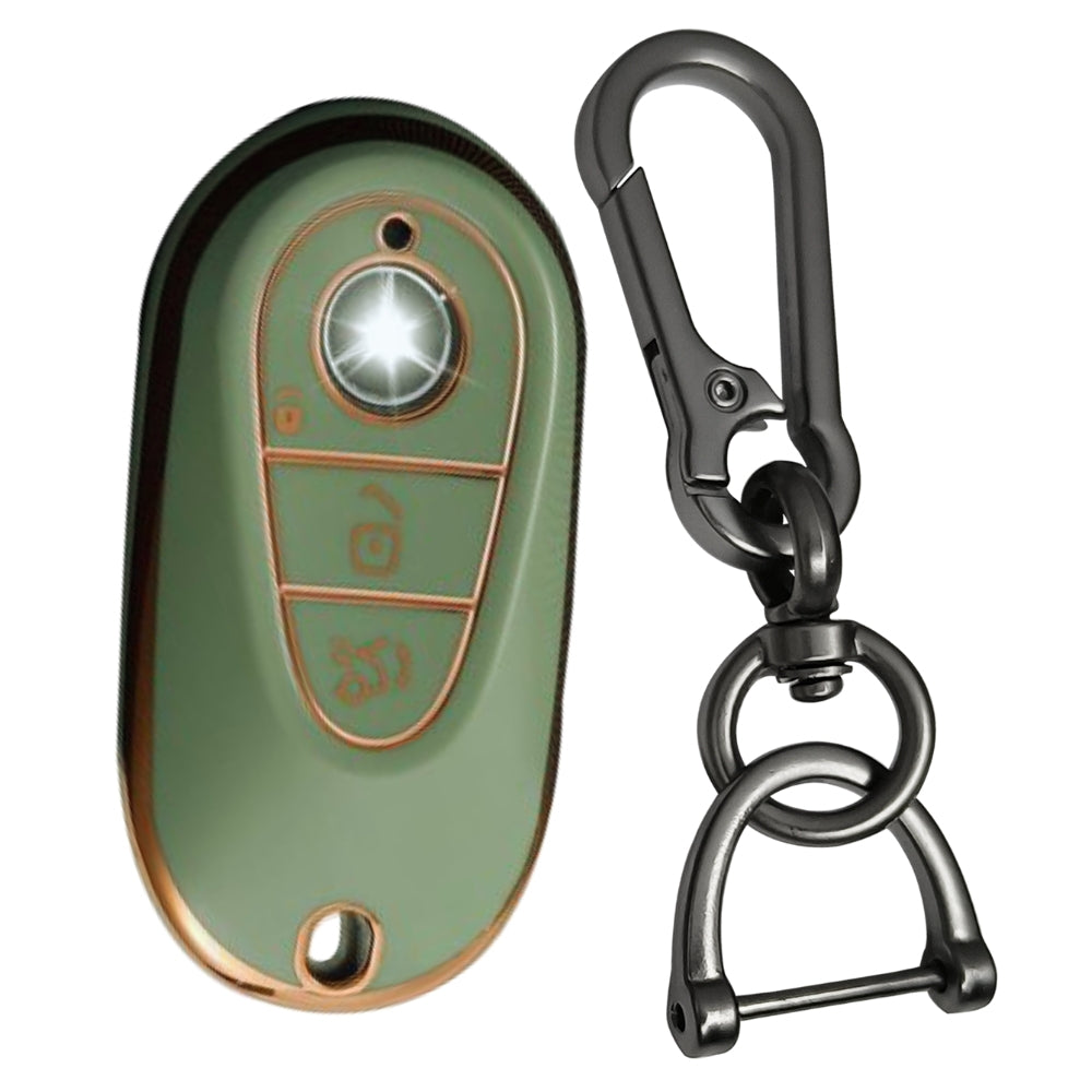 Mercedes Benz Gold Line TPU Key Cover with Keychain (Type 1)