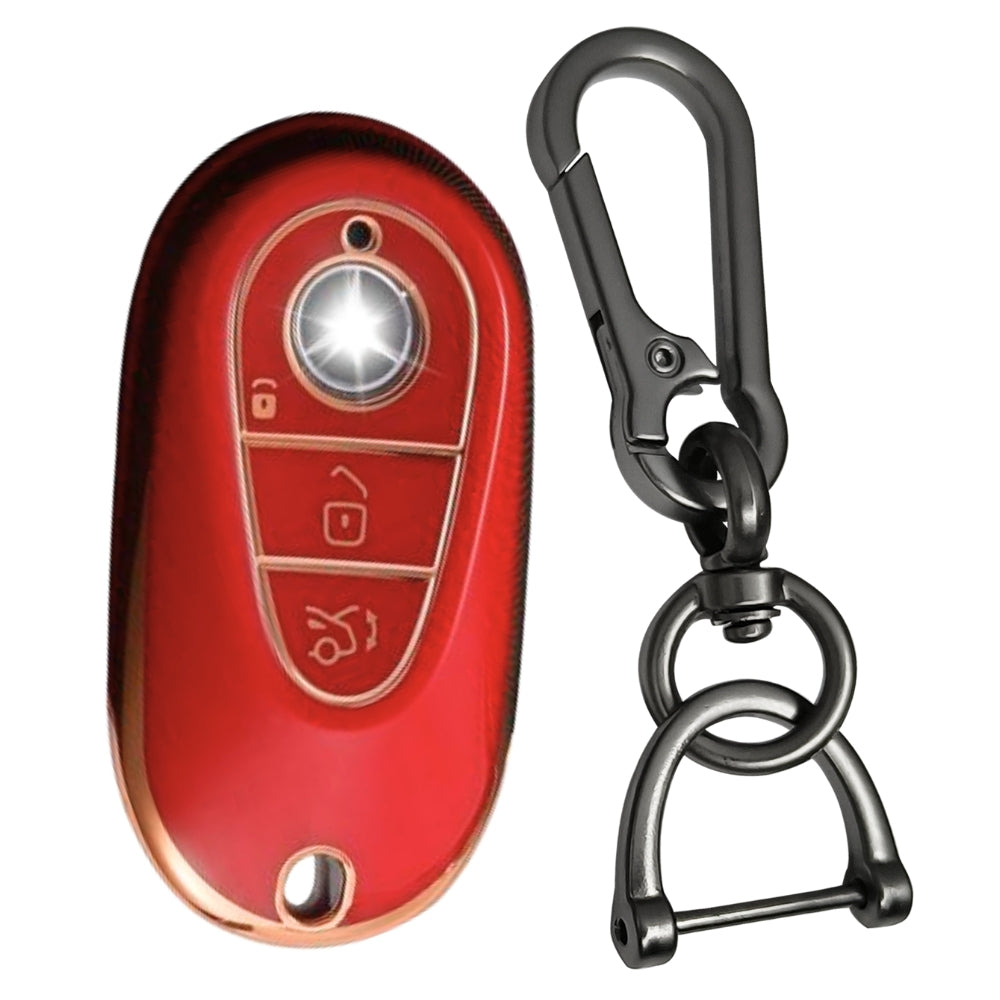 Mercedes Benz Gold Line TPU Key Cover with Keychain (Type 1)