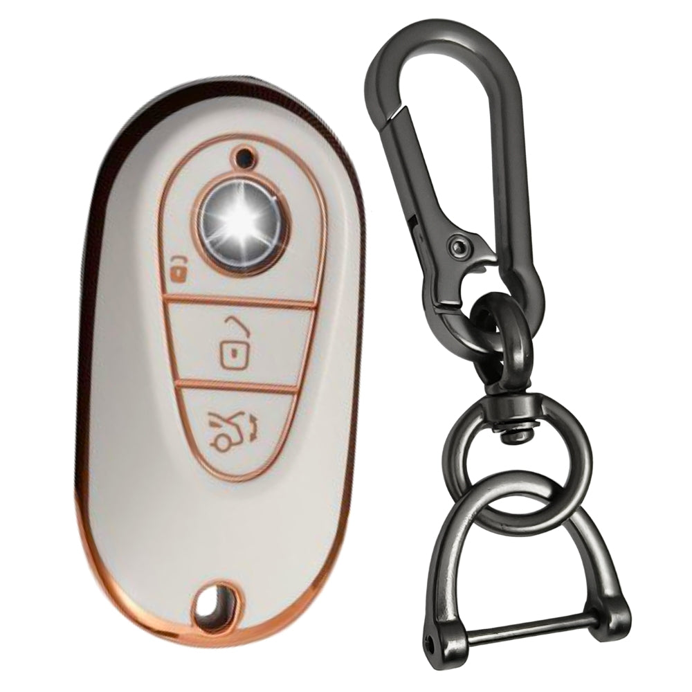 Mercedes Benz Gold Line TPU Key Cover with Keychain (Type 1)