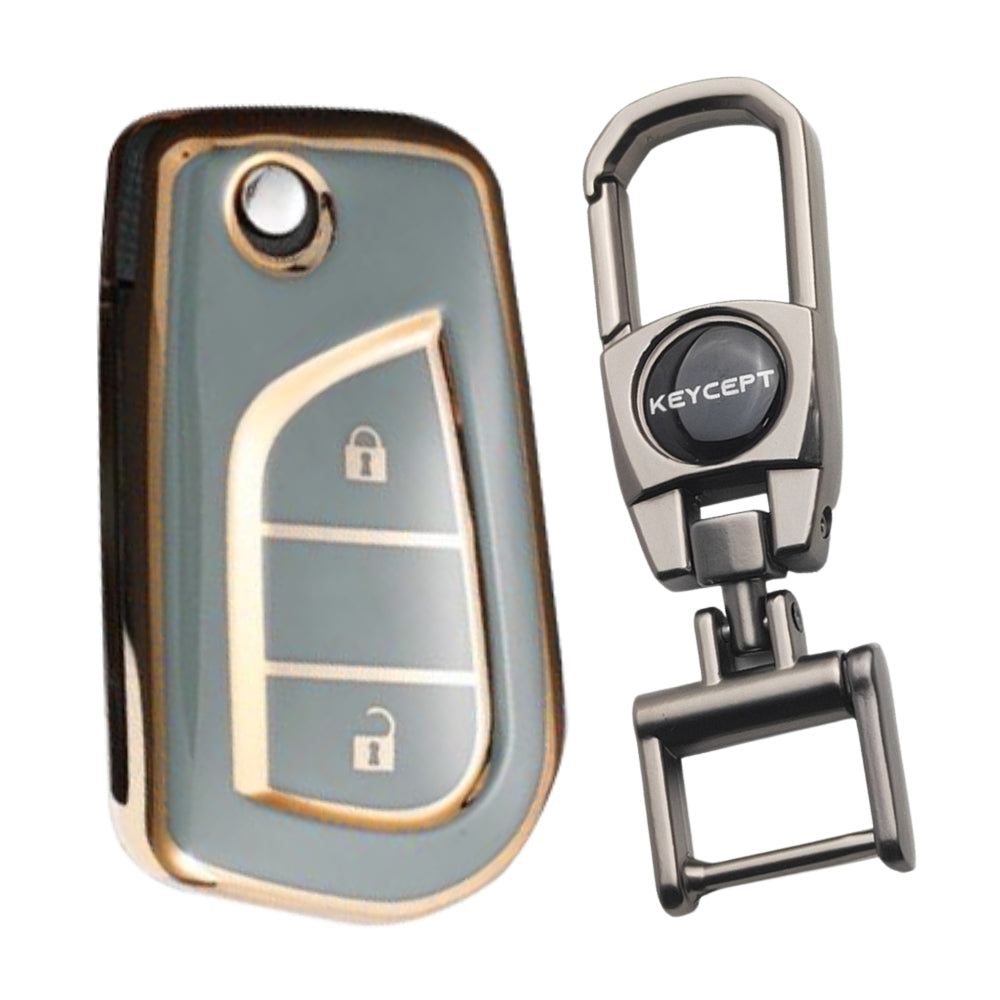 Toyota Gold Line TPU Key Cover with Keychain (Type 2)
