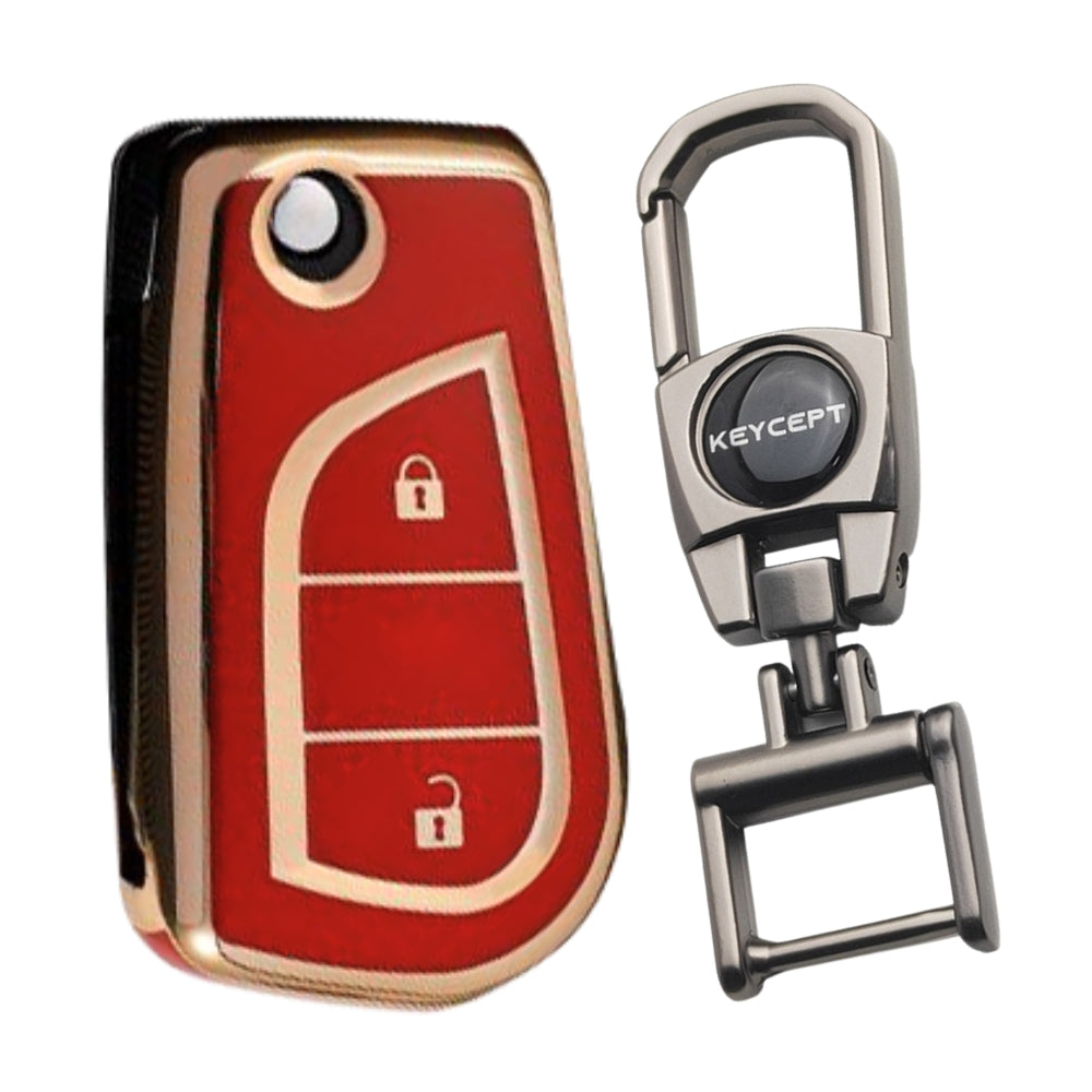 Toyota Gold Line TPU Key Cover with Keychain (Type 2)