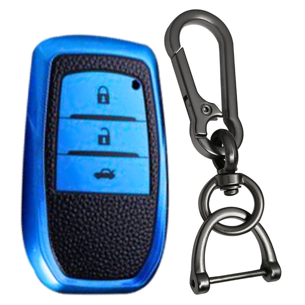Toyota TPU Leather Key Cover with Keychain (Type 1)