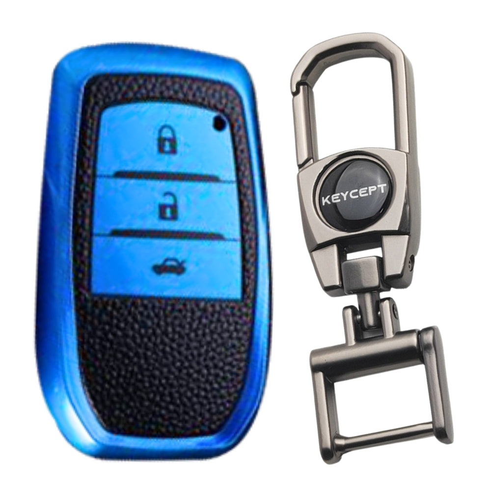 Toyota TPU Leather Key Cover with Keychain (Type 2)
