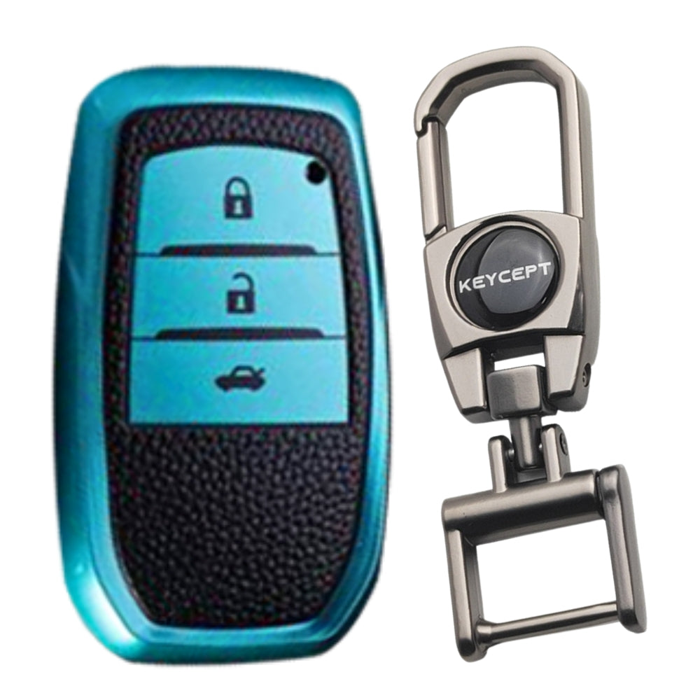 Toyota TPU Leather Key Cover with Keychain (Type 2)