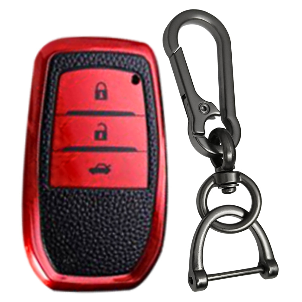 Toyota TPU Leather Key Cover with Keychain (Type 1)