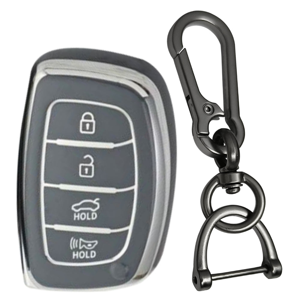 Hyundai Silver Line TPU Key Cover with Keychain