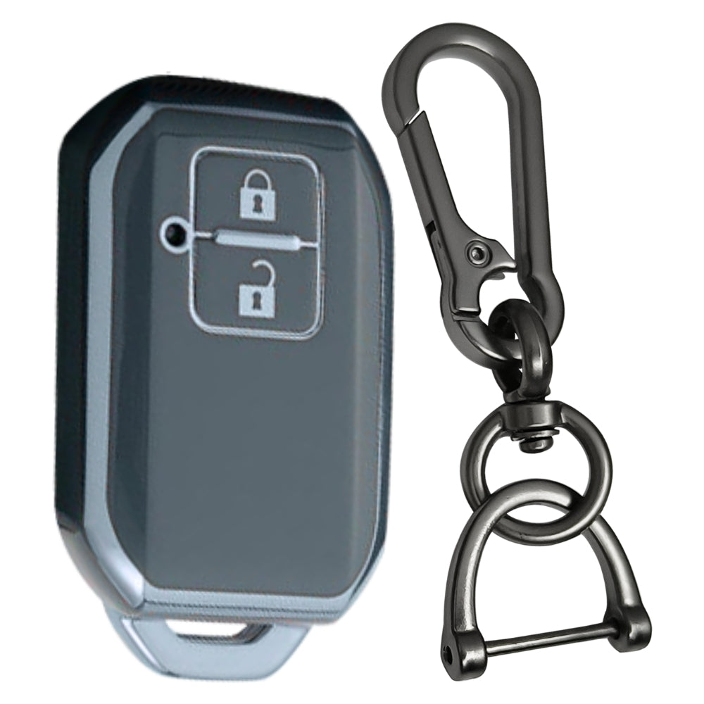 Suzuki Silver Line TPU Key Cover with Keychain