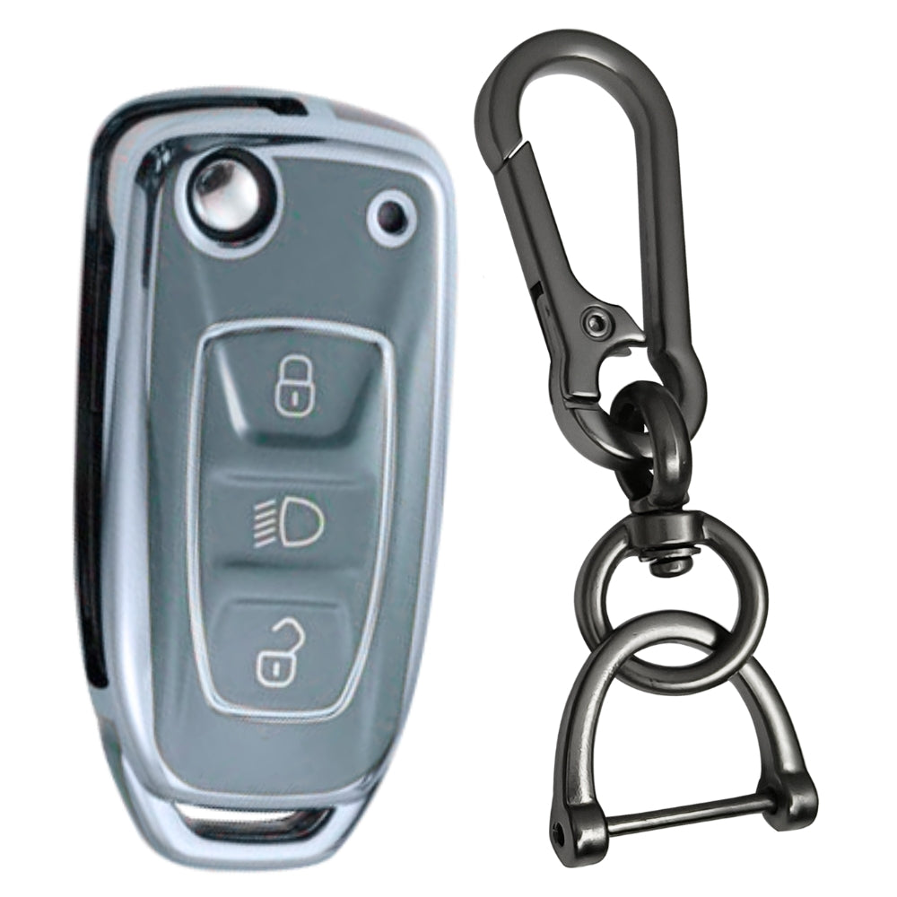 Tata Silver Line TPU Key Cover with Keychain