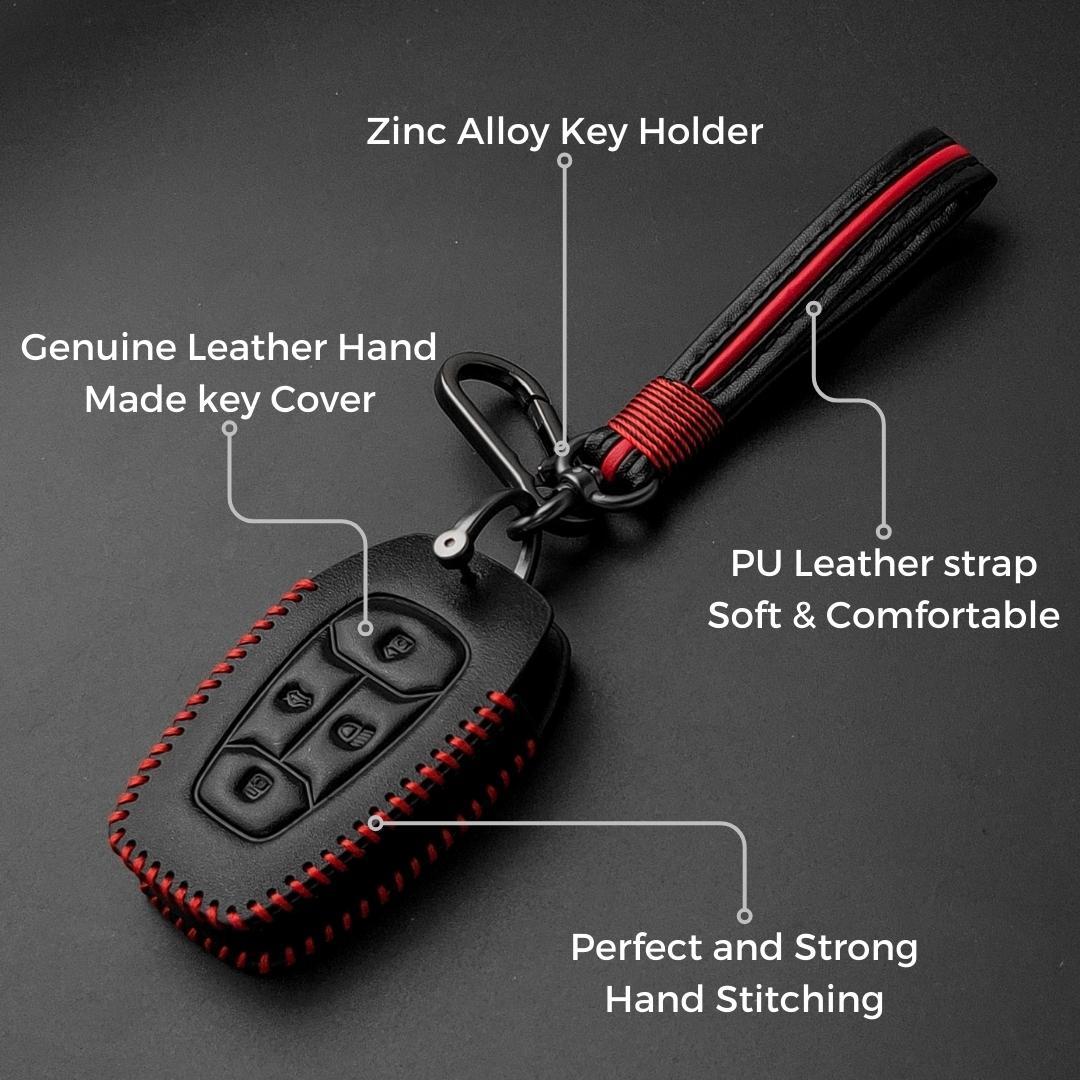 keycept leather key cover tata nexon harrier safari altroz tigor ev punch tiago 4 button smart shell case