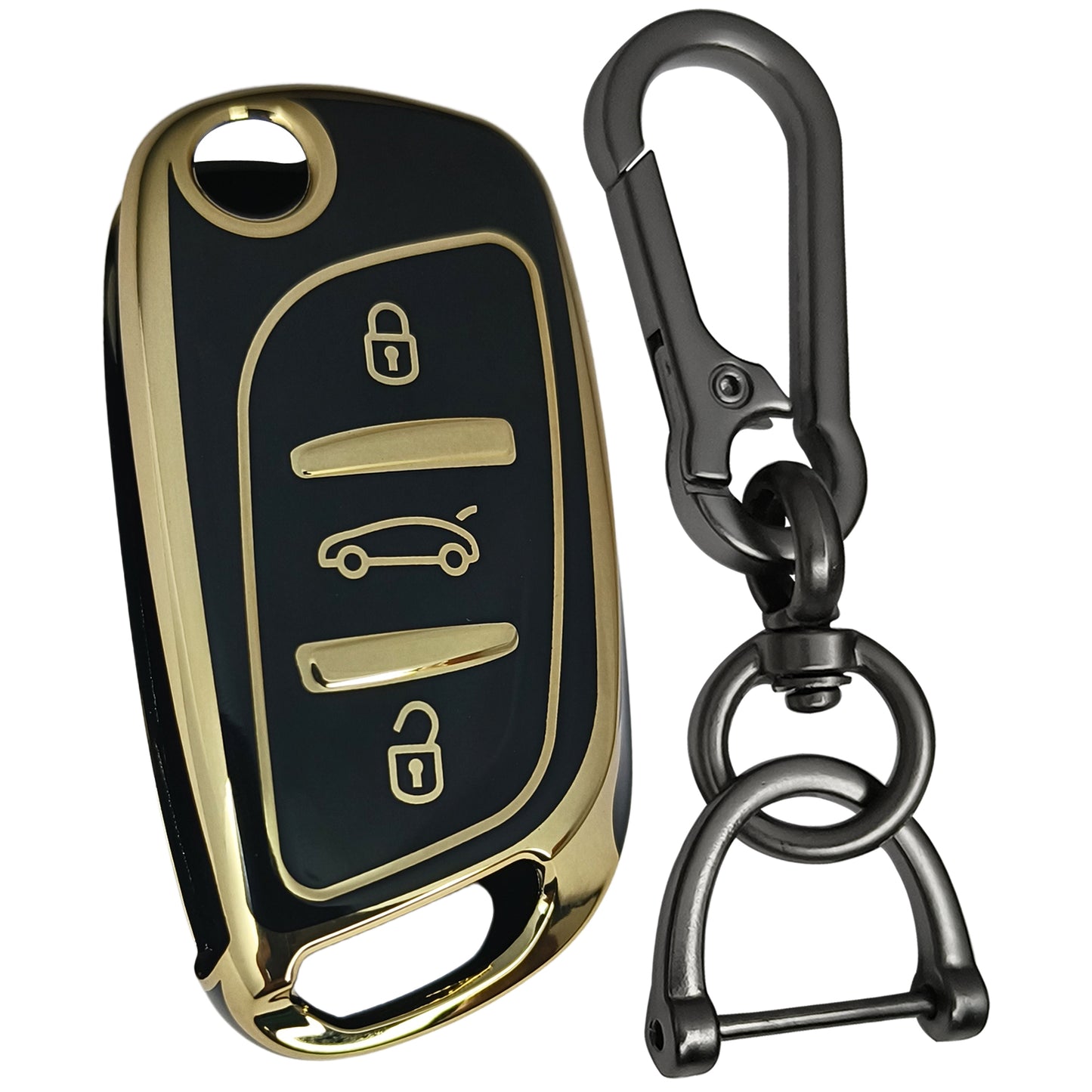 Universal Gold Line TPU Key Cover with Keychain