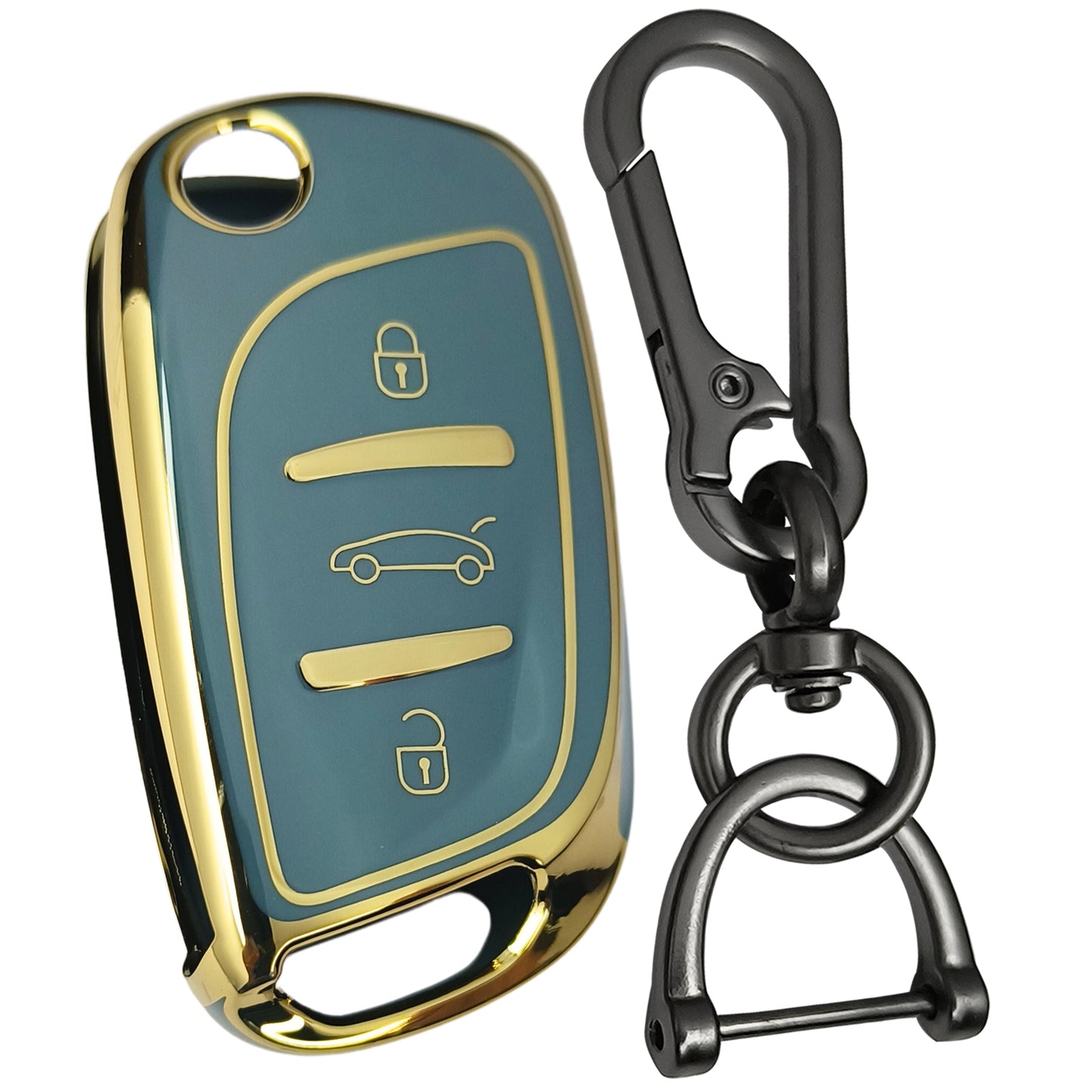 Universal Gold Line TPU Key Cover with Keychain
