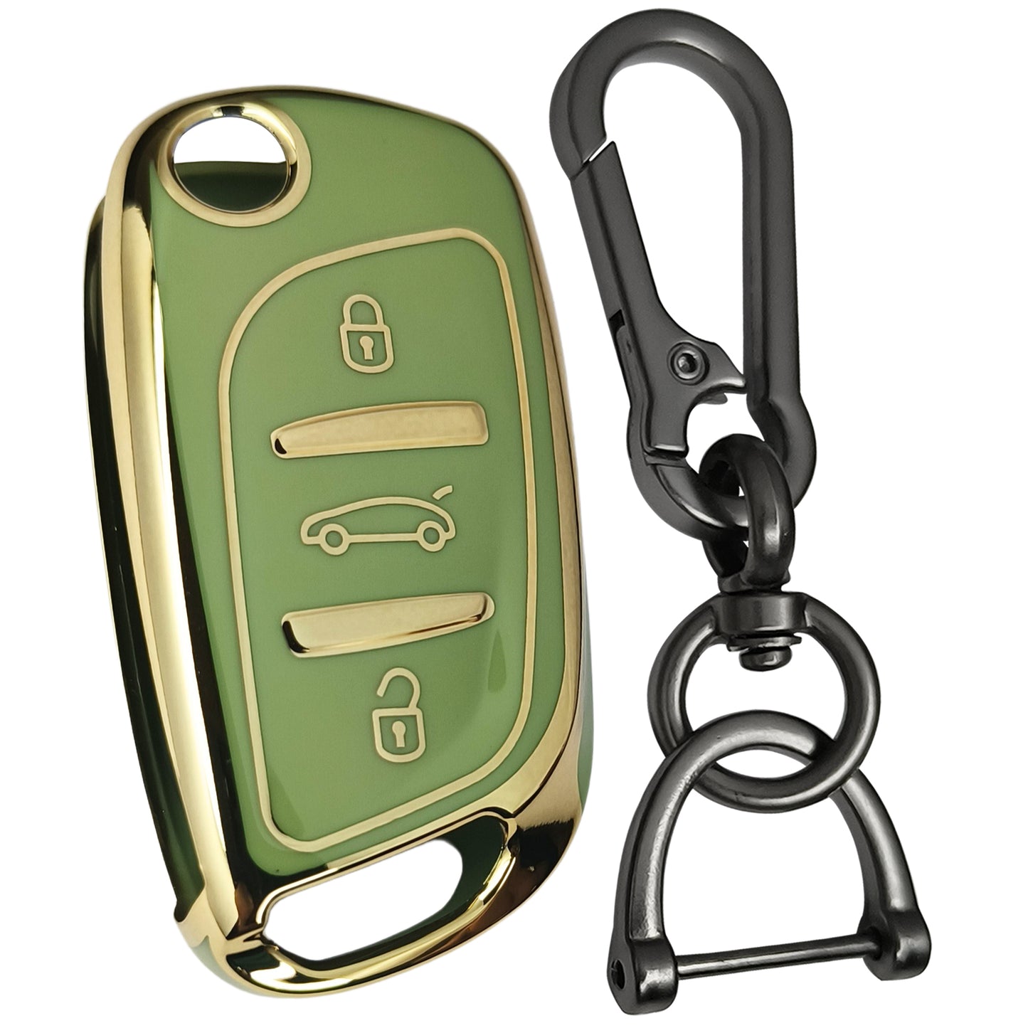 Universal Gold Line TPU Key Cover with Keychain