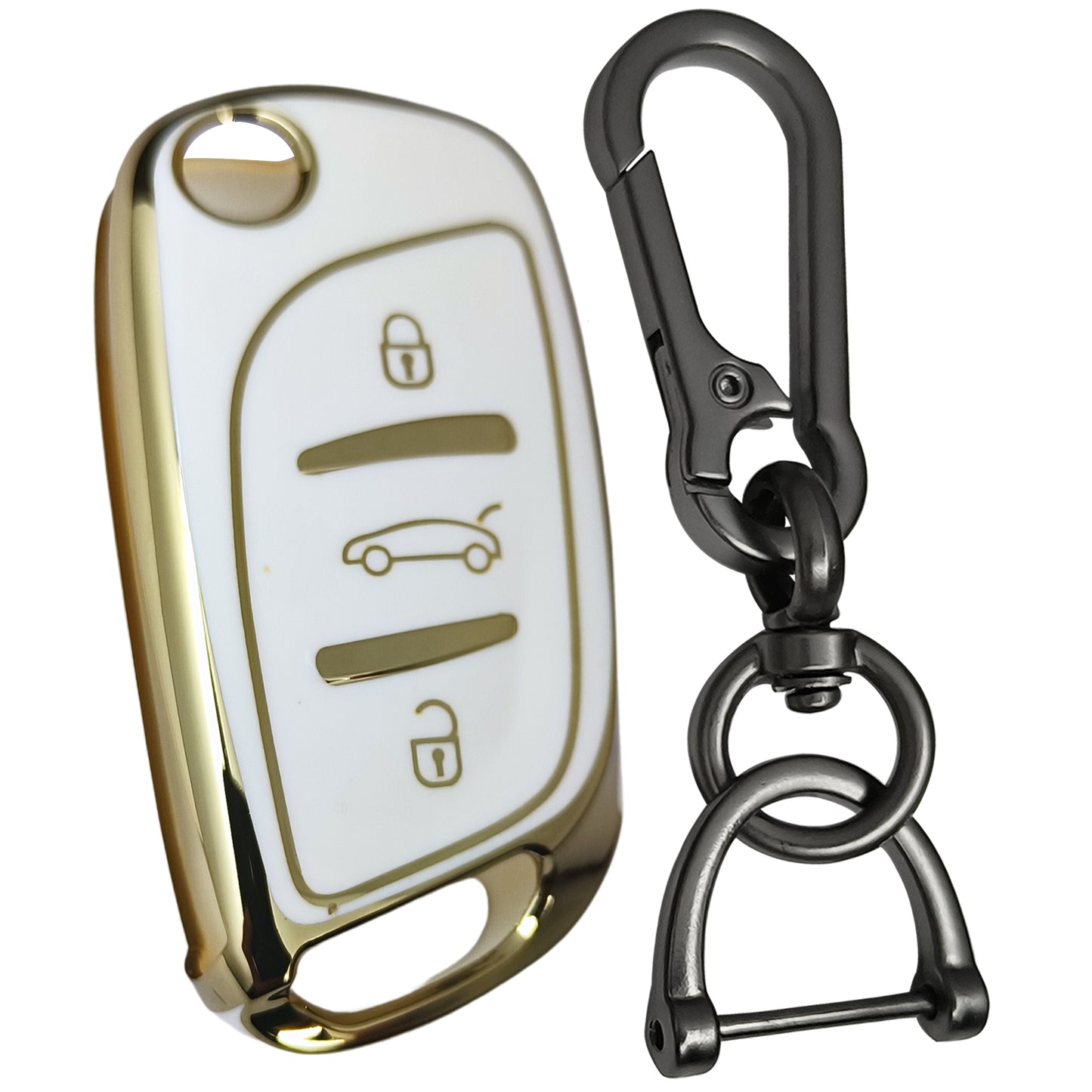 Universal Gold Line TPU Key Cover with Keychain