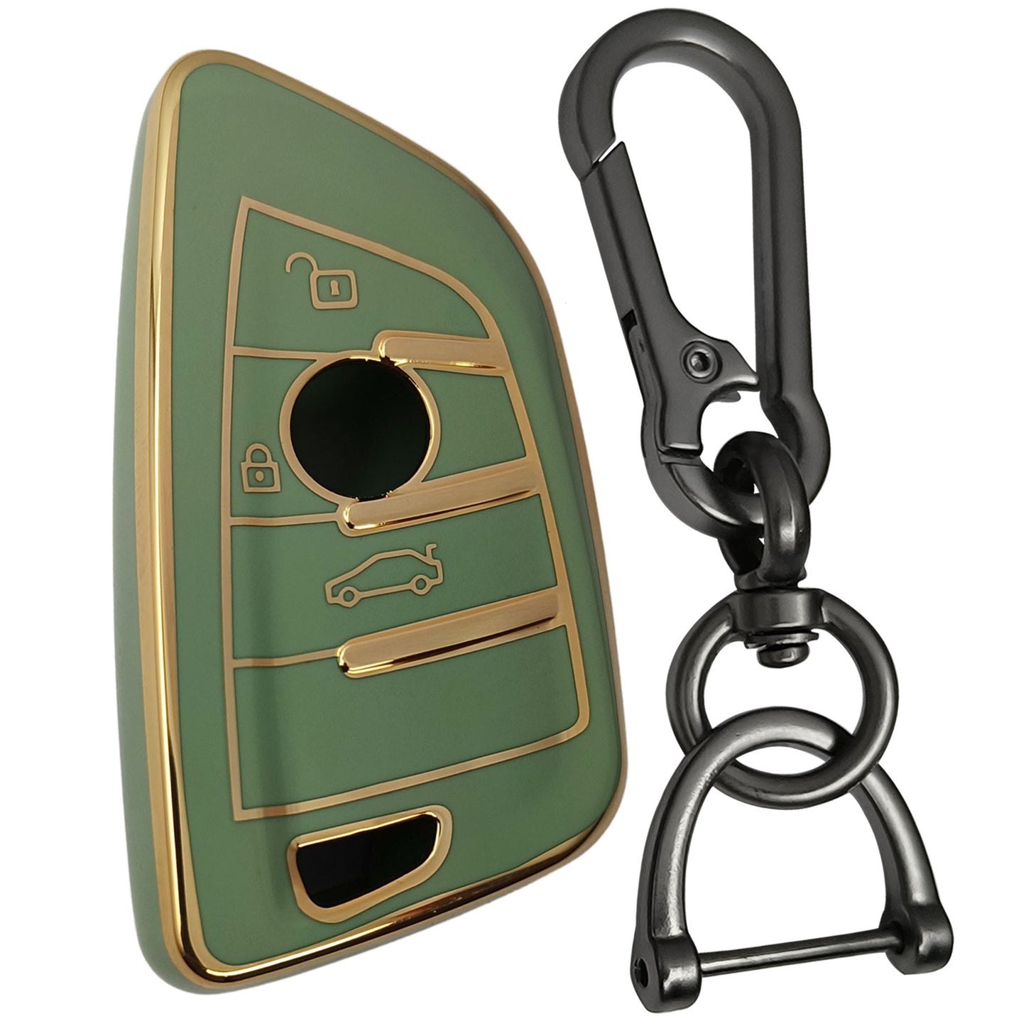 bmw x-series m-series 3-series 3b smart tpu green gold key cover keychain