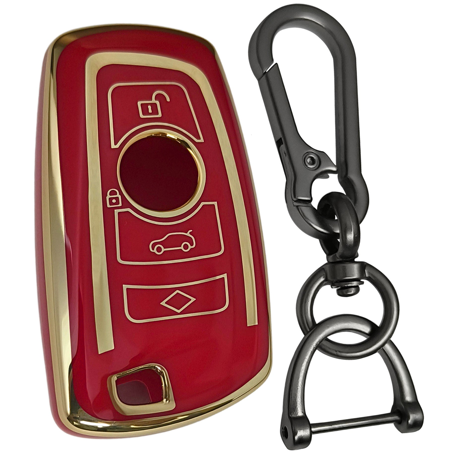 bmw x3 x4 m5 3button smart tpu red gold key accessories keychain