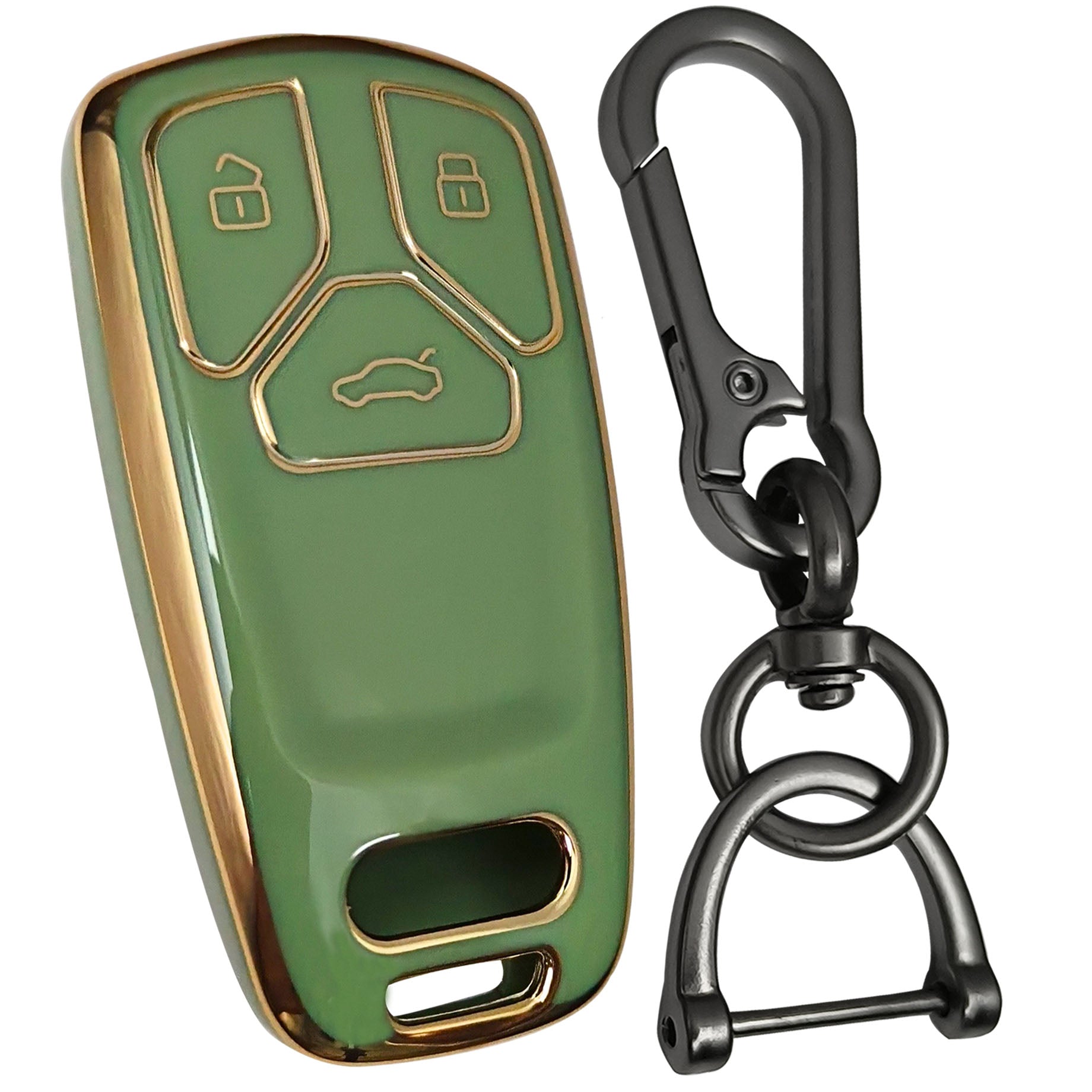 audi a4 a5 a7 a8 3b smart tpu green gold key cover keychain