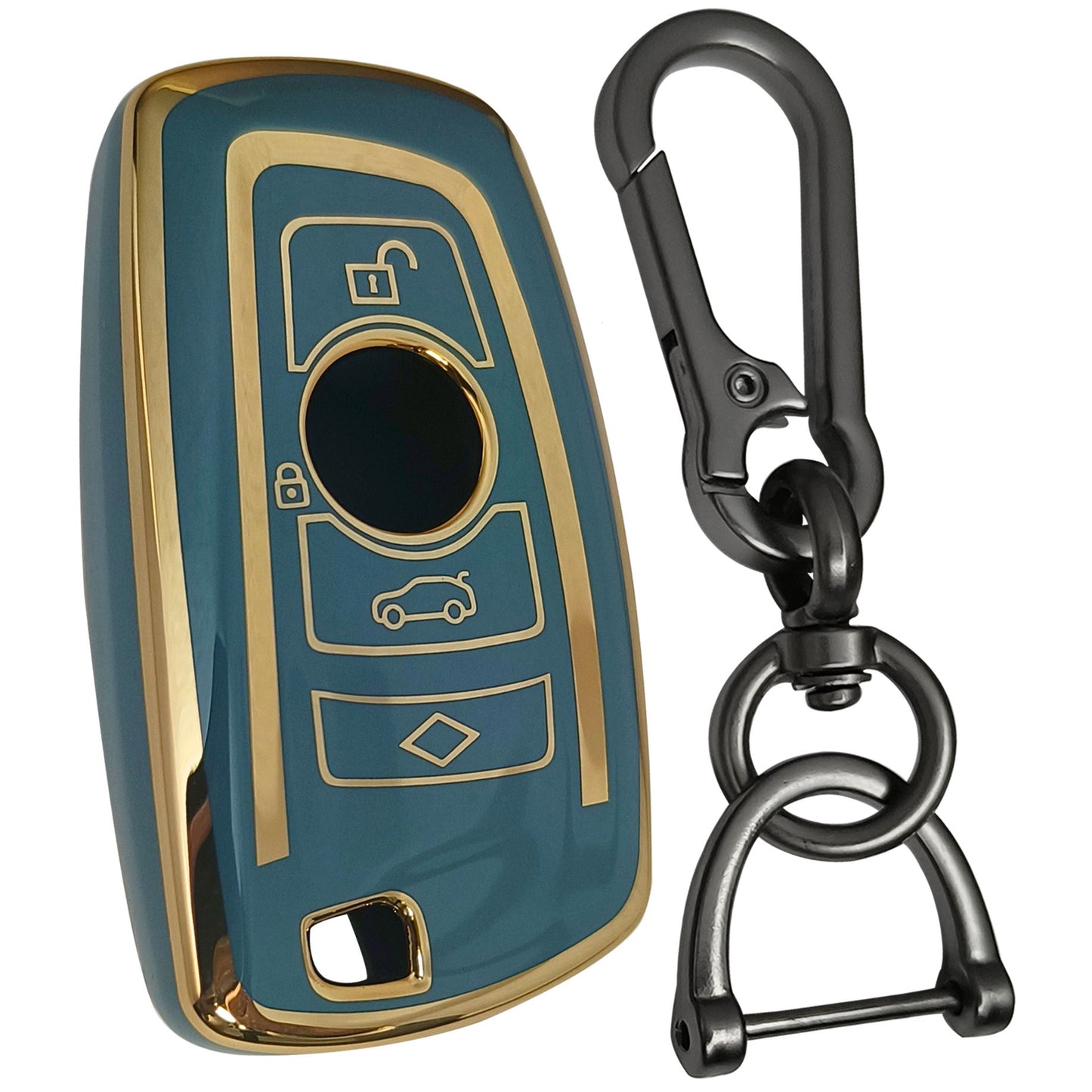 bmw x3 x4 m5 3button smart tpu red gold keycover case keychain